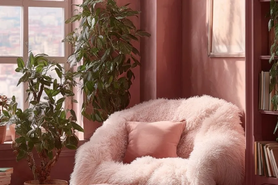 pink two seater sofa