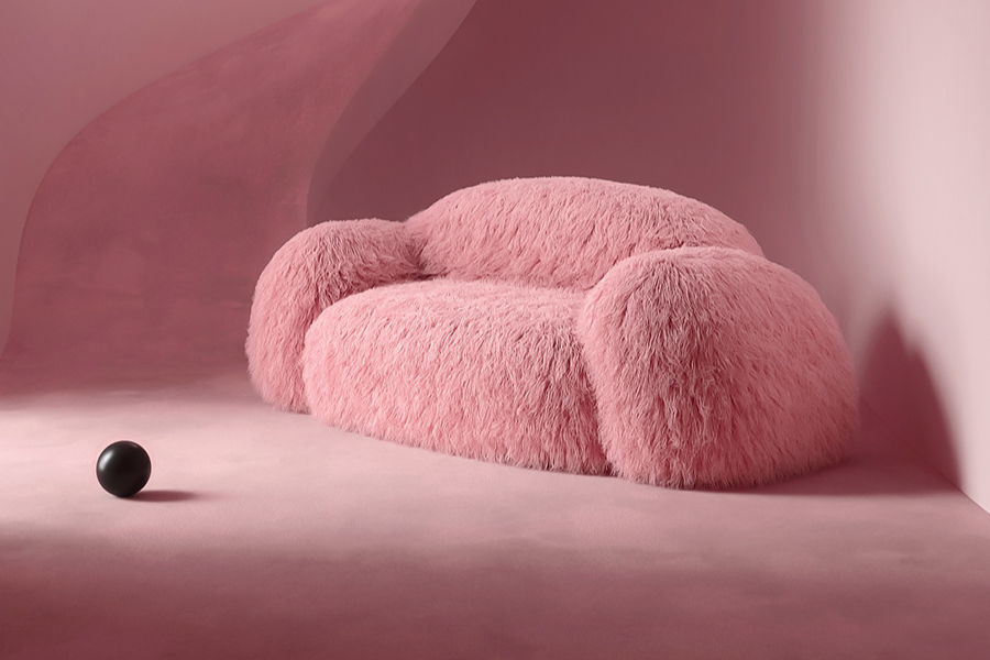 hot pink sofa